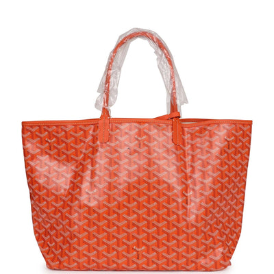Goyard Goyardine Orange Hand-Painted Coeur Ruban St. Louis PM Tote Bag Palladium Hardware