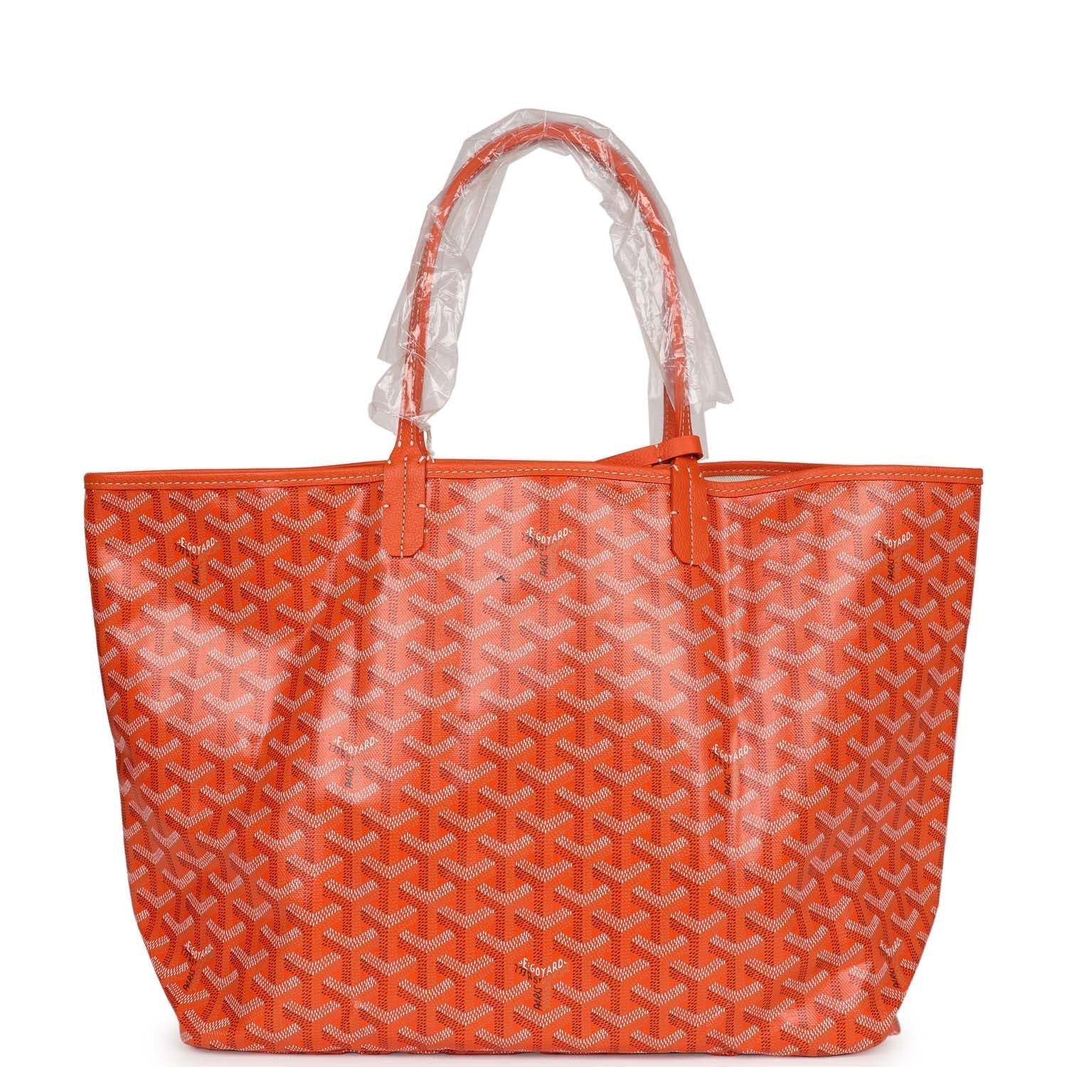 Goyard Goyardine Orange Hand-Painted Coeur Ruban St. Louis PM Tote Bag Palladium Hardware