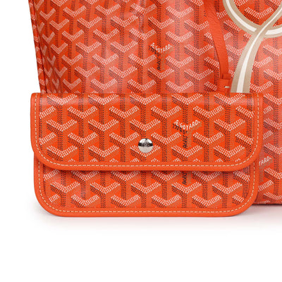Goyard Goyardine Orange Hand-Painted Coeur Ruban St. Louis PM Tote Bag Palladium Hardware