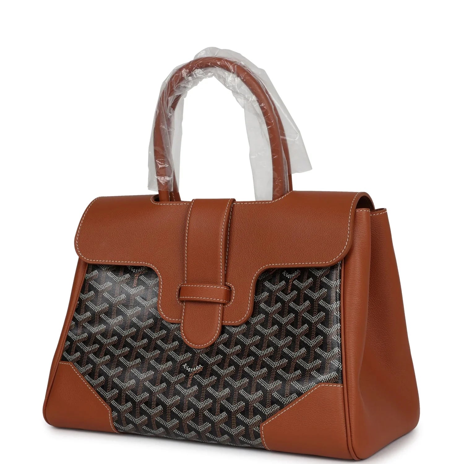 Goyard Saigon Tote Black & Brown Goyardine Canvas Palladium Hardware
