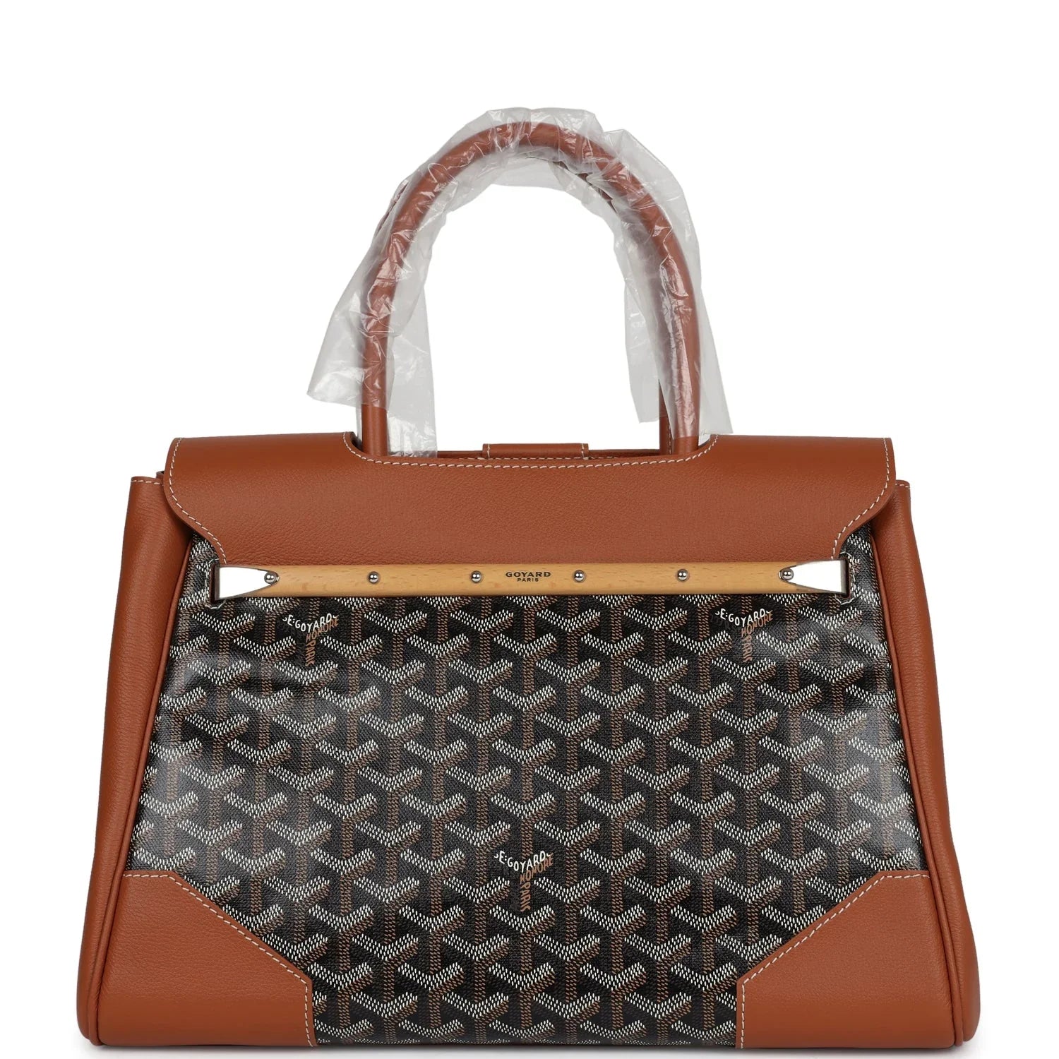 Goyard Saigon Tote Black & Brown Goyardine Canvas Palladium Hardware