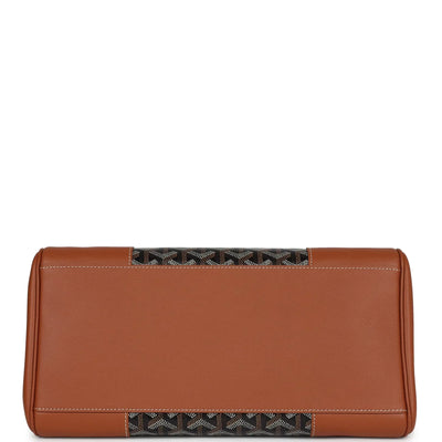 Goyard Saigon Tote Black & Brown Goyardine Canvas Palladium Hardware