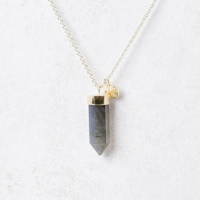 Labradorite Crystal Point Necklace