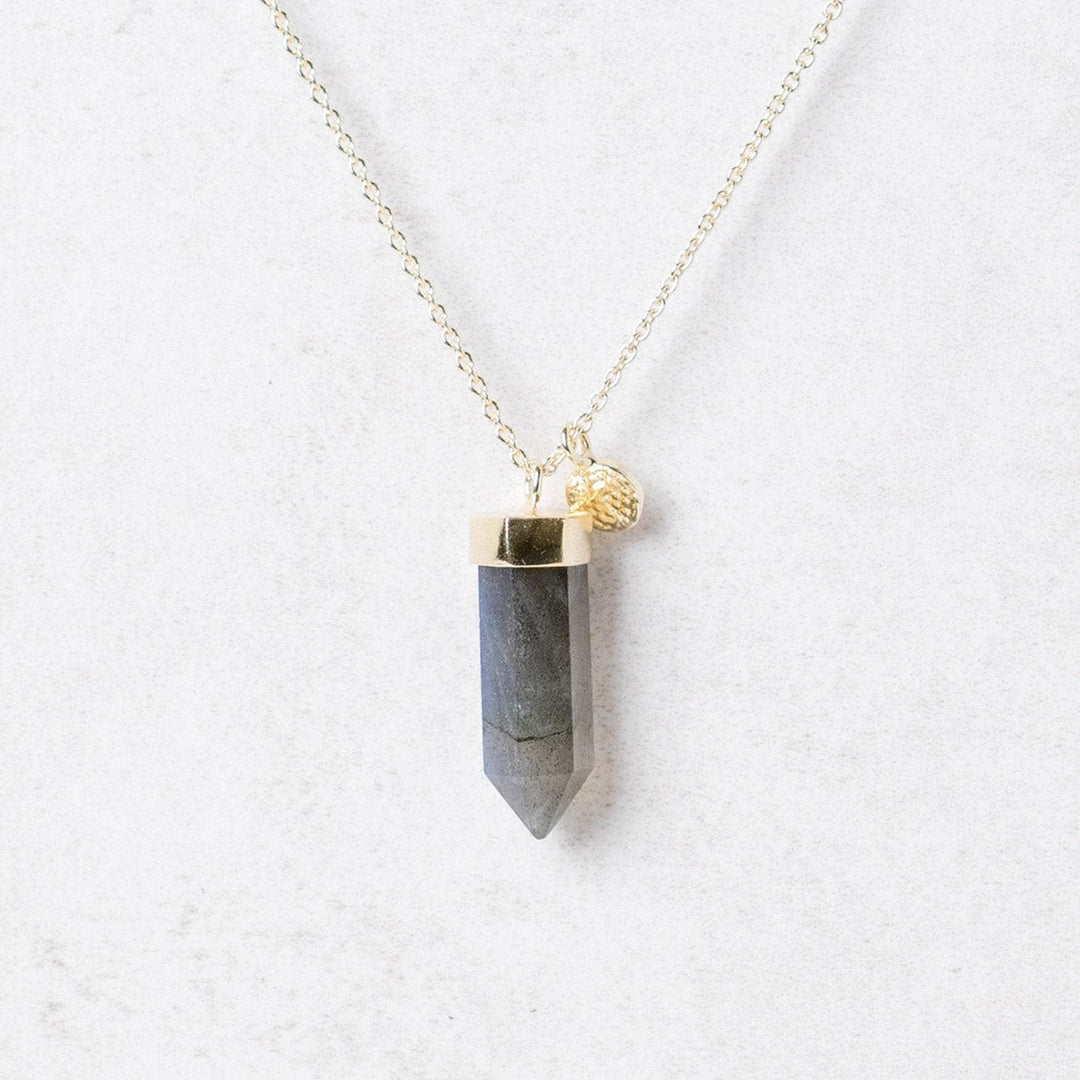 Labradorite Crystal Point Necklace