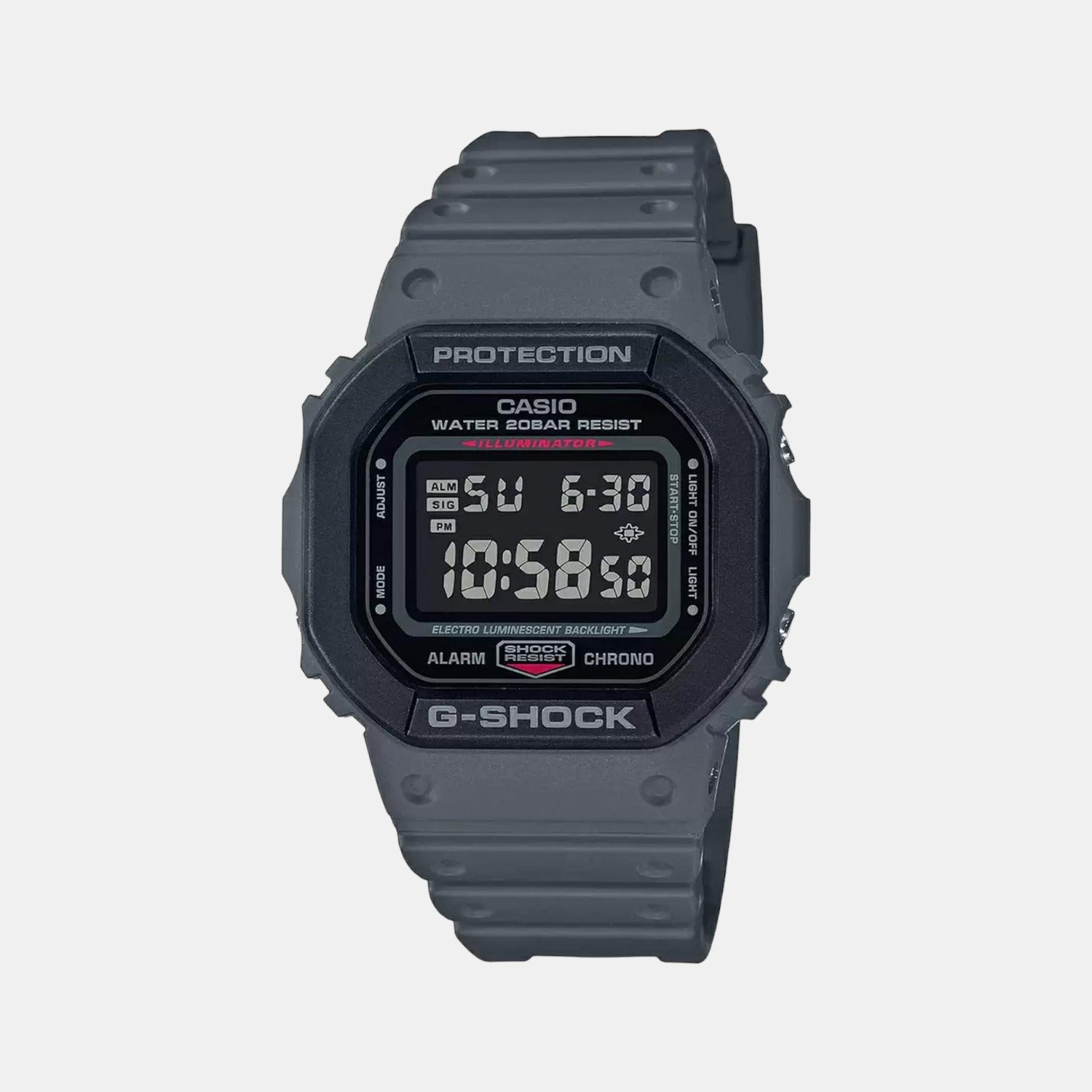 G-Shock Men Quartz Grey Dial Digital Resin Watch G1016