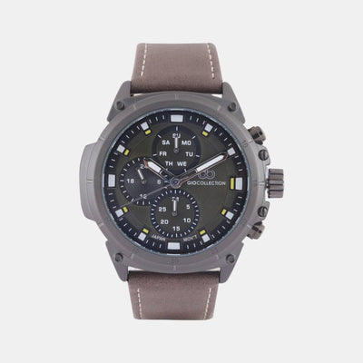 G-Shock Men Quartz Grey Dial Chronograph Leather Watch G1043