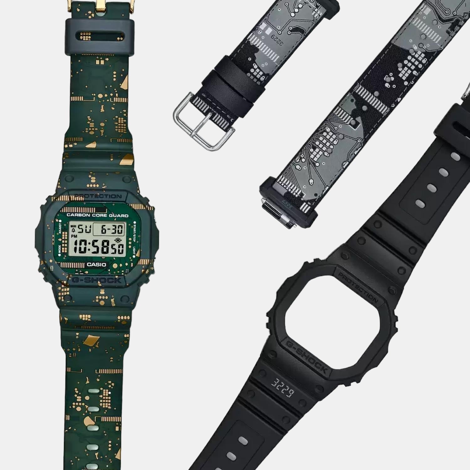 G-Shock Men Quartz Green Dial Digital Resin Watch G1064