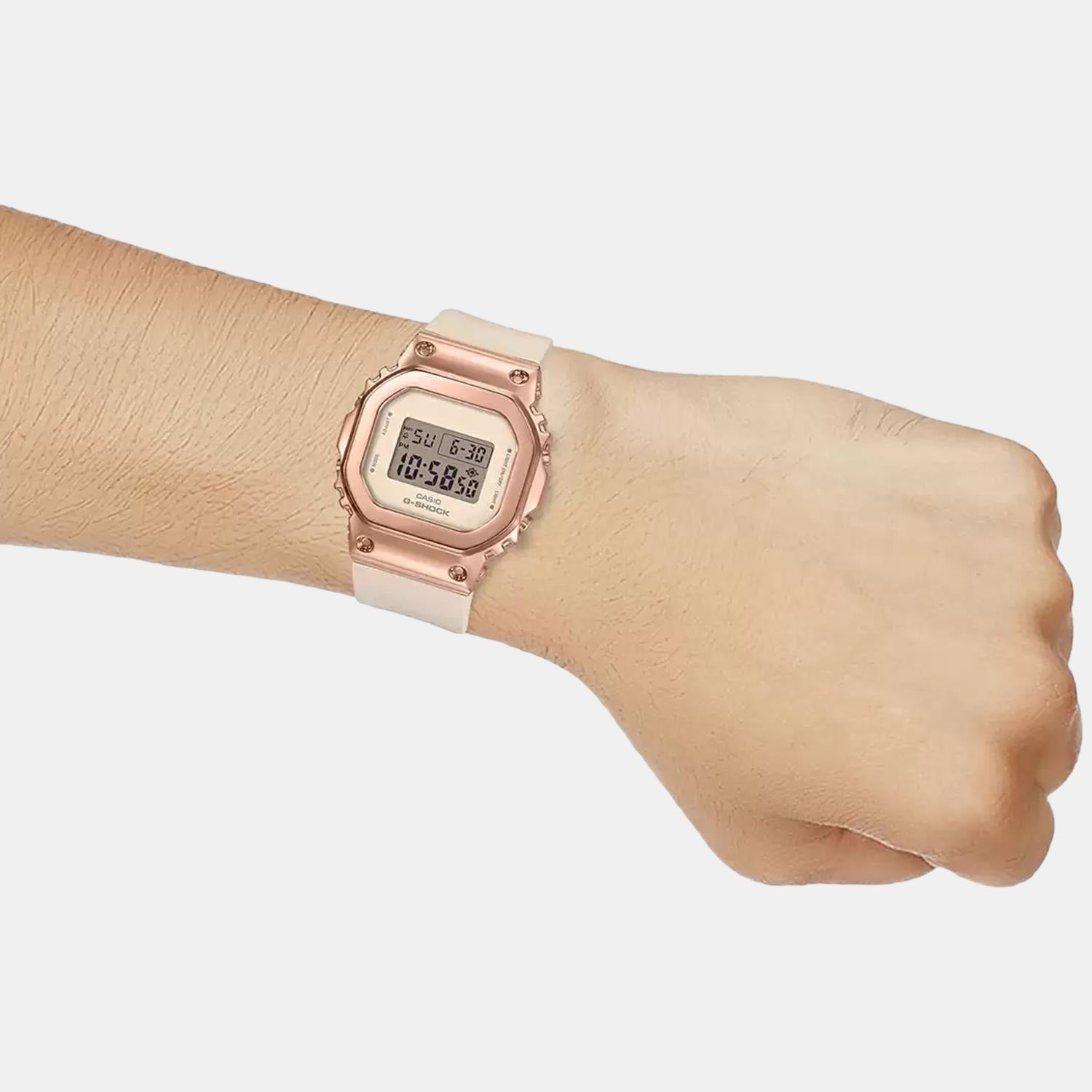 G-Shock Women Quartz White Dial Digital Resin Watch G1071