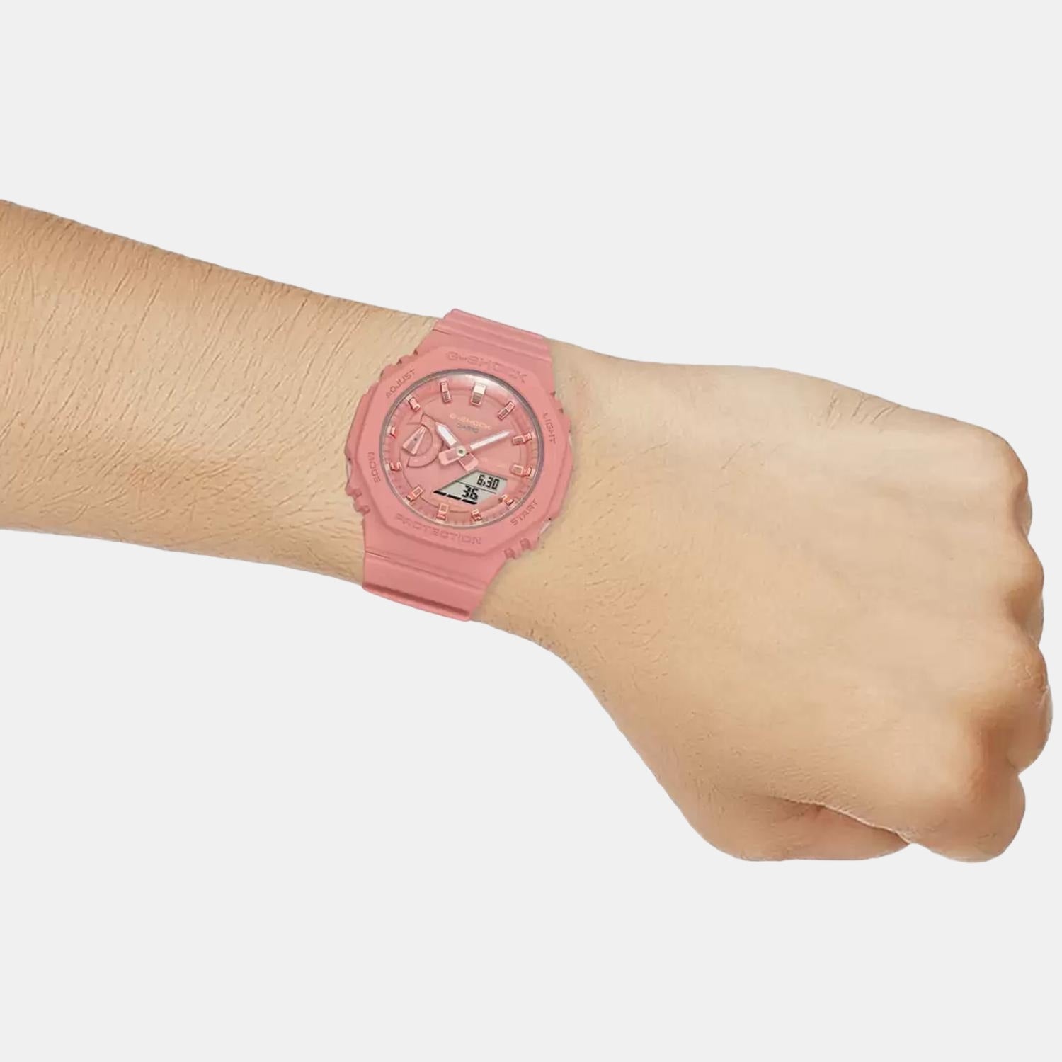 G-Shock Women Quartz Pink Dial Analog-Digital Resin Watch G1108