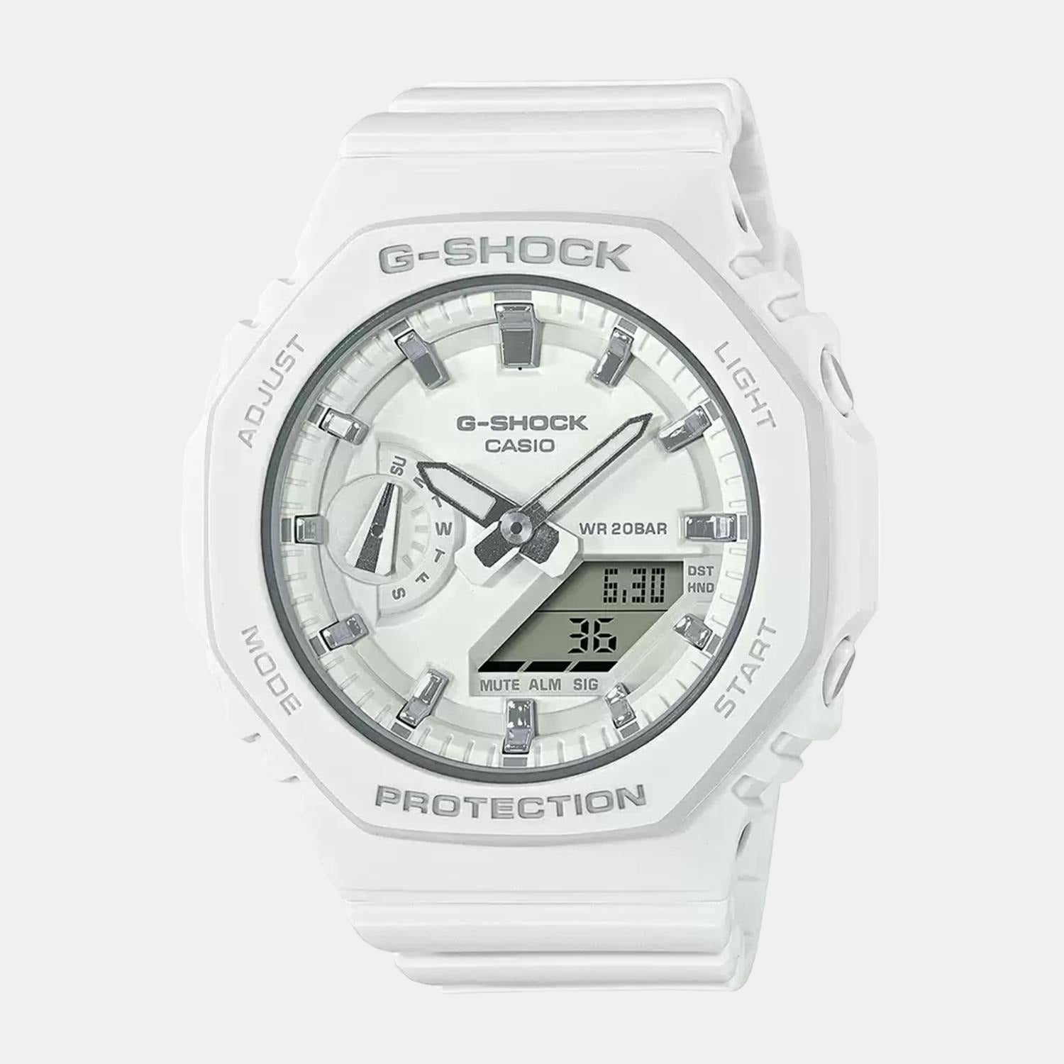 G-Shock Women Quartz White Dial Analog-Digital Resin Watch G1110