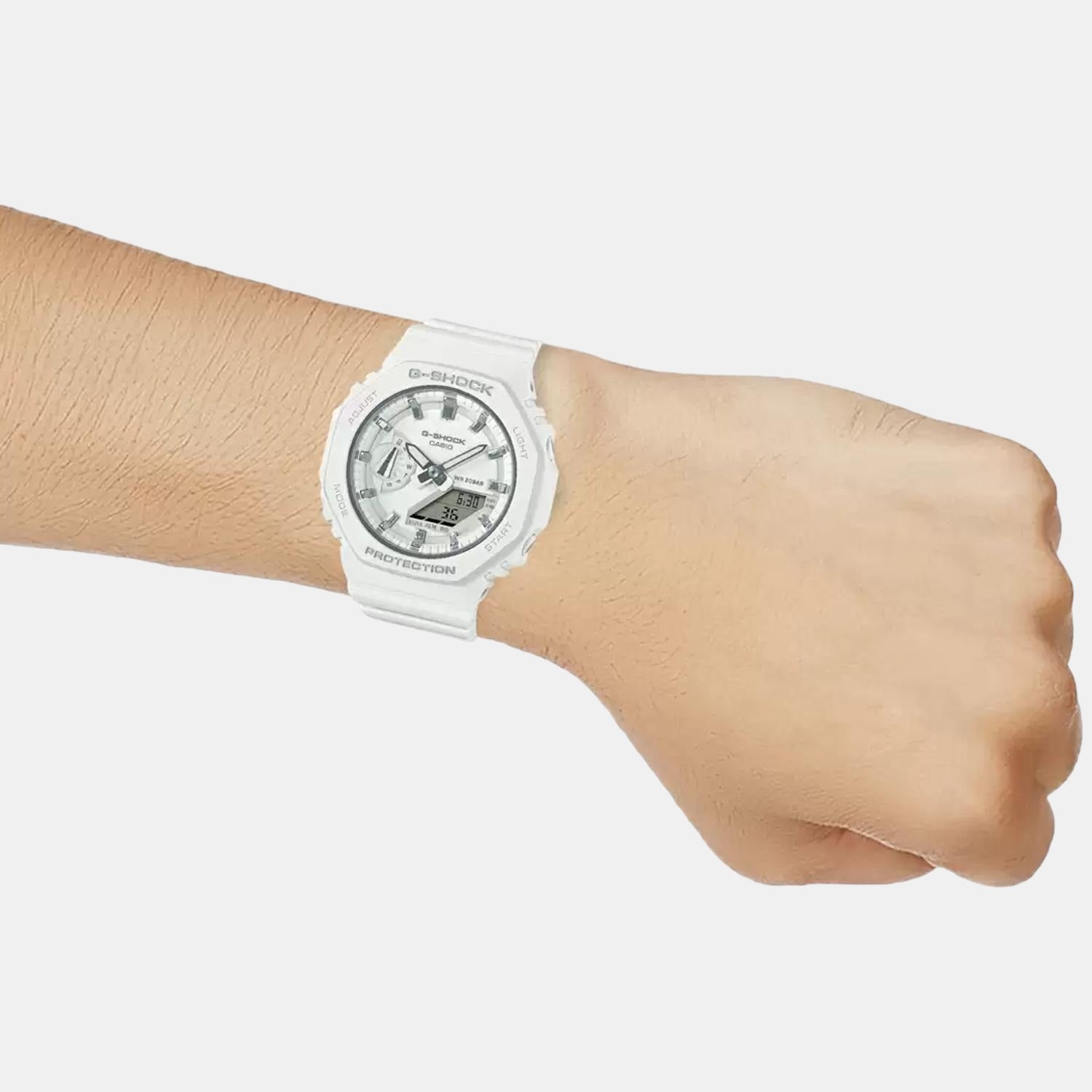 G-Shock Women Quartz White Dial Analog-Digital Resin Watch G1110