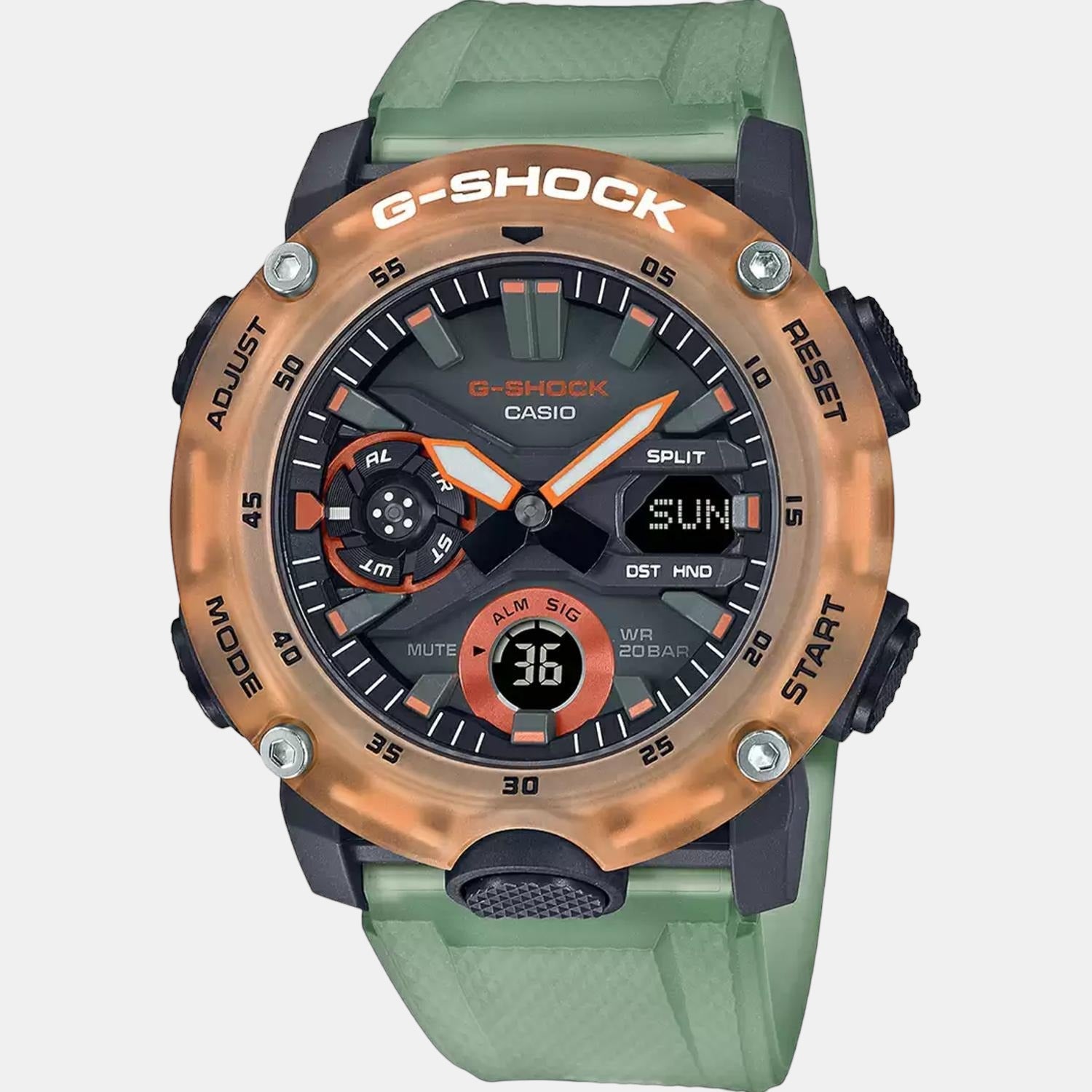 G-Shock Men Quartz Green Dial Digital Resin Watch G1114