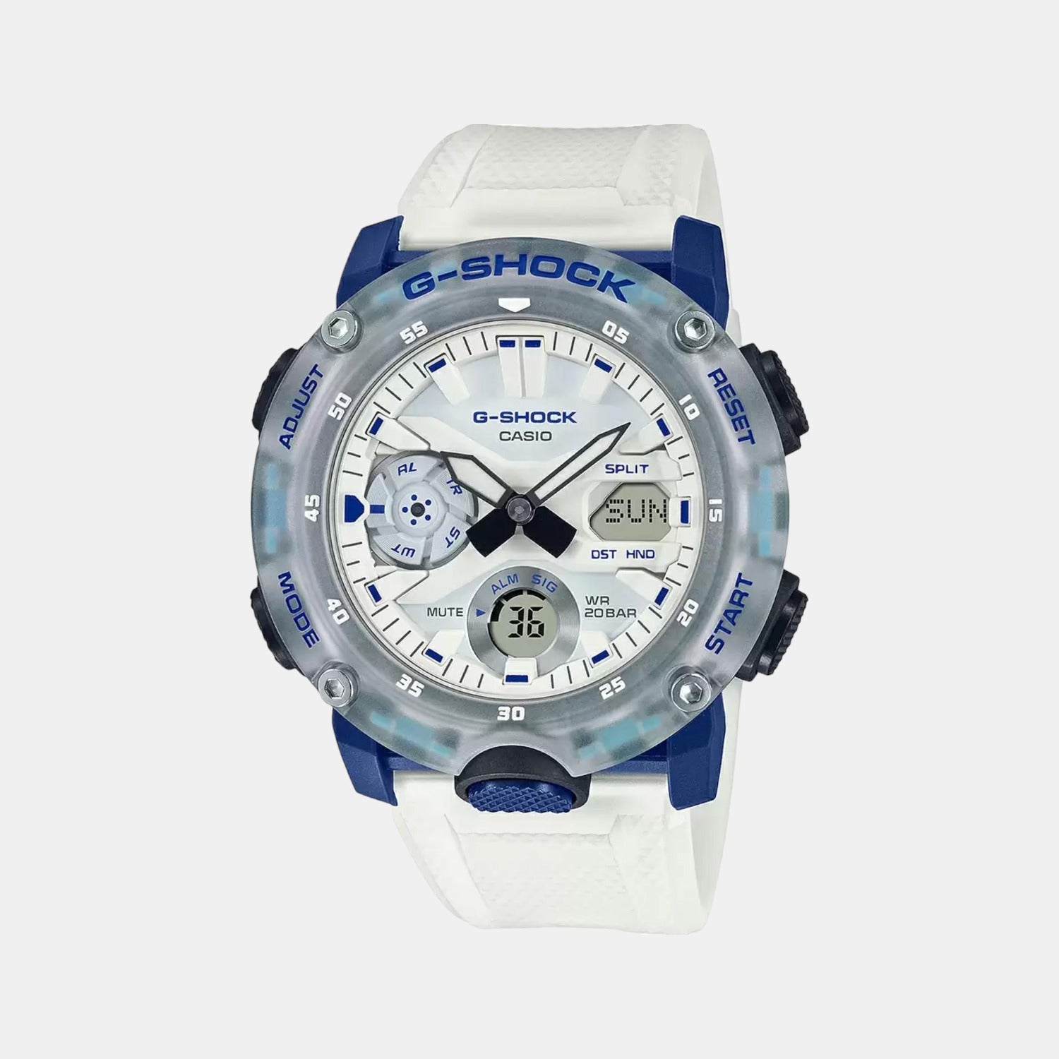 G-Shock Men Quartz White Dial Analog-Digital Resin Watch G1115