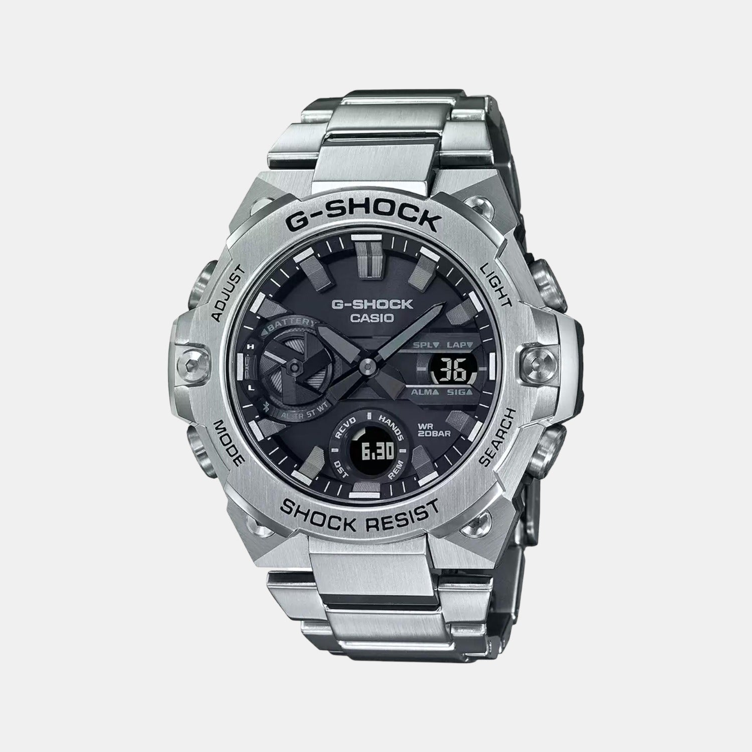 G-Shock Men Quartz Black Dial Analog-Digital Stainless Steel Watch G1121