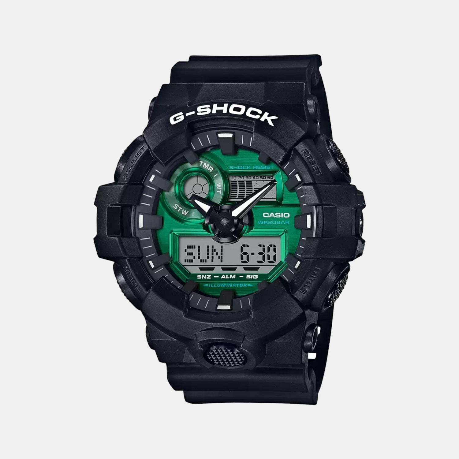 G-Shock Men Quartz Green Dial Analog-Digital Resin Watch G1128