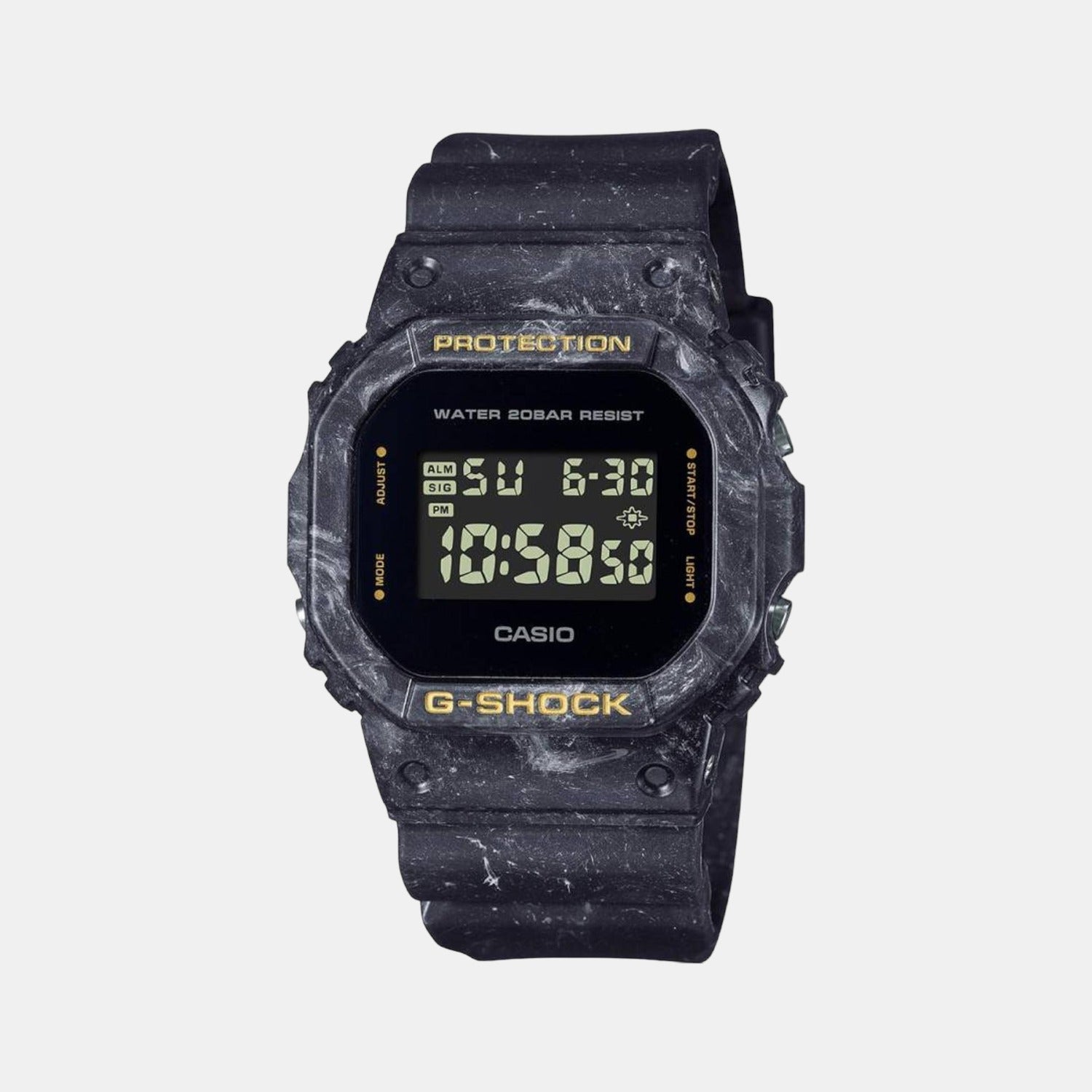 G-Shock Men Quartz Grey Dial Digital Resin Watch G1130