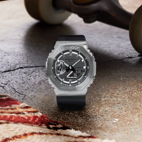 Casio G-Shock GM-2100 Series Silver Dial Men 44.4mm G1159 GM-2100-1A
