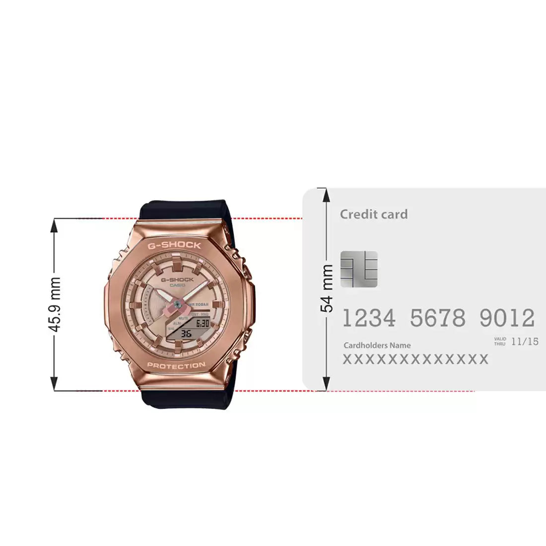 Casio G-Shock Rose Gold Dial Women 40.4mm G1165
