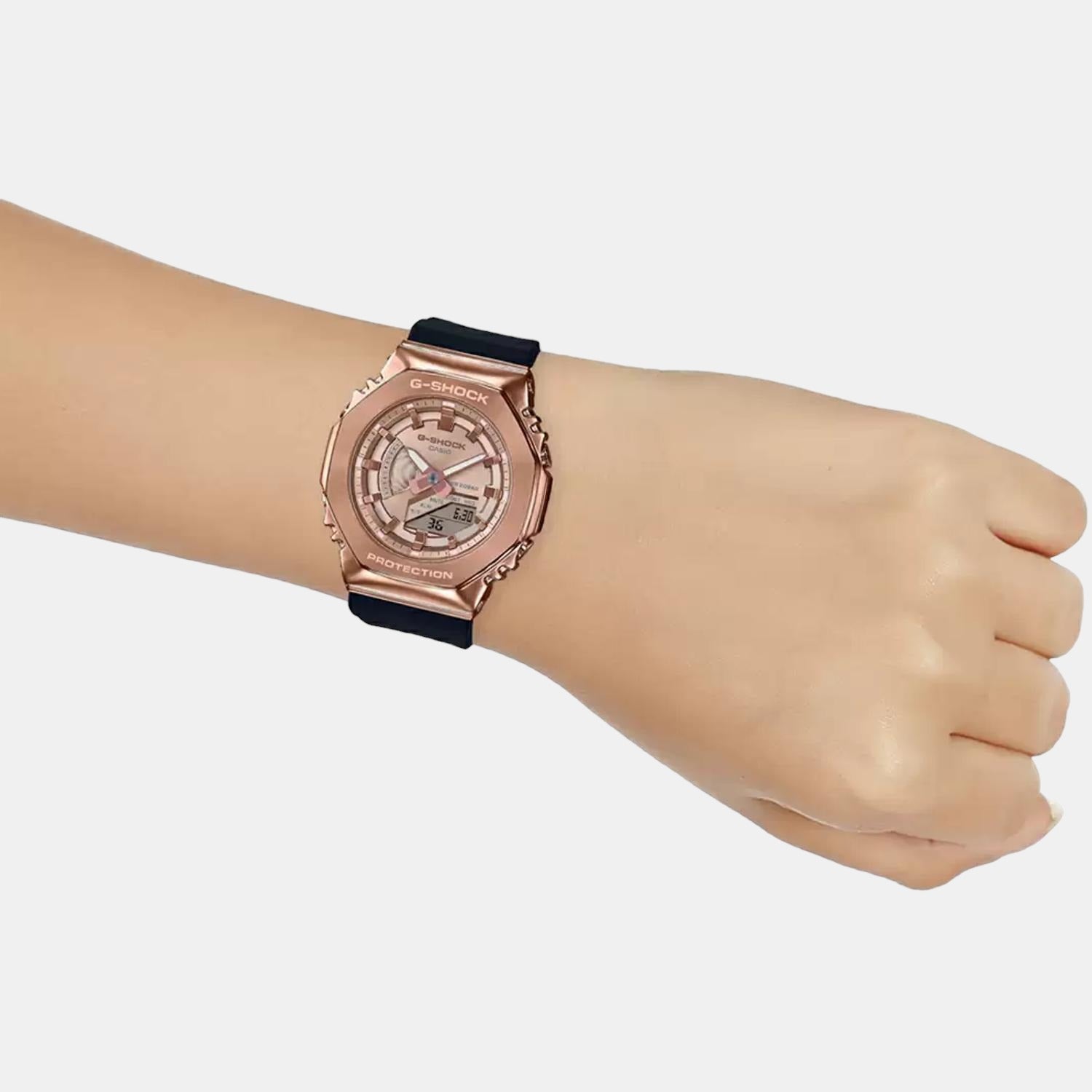 G-Shock Women Quartz Gold Dial Analog-Digital Resin Watch G1165