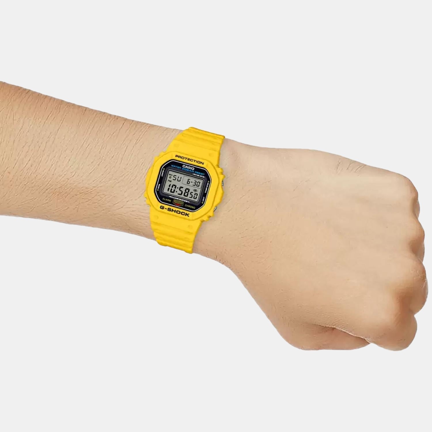 G-Shock Men Quartz Yellow Dial Digital Stainless Steel Watch G1184