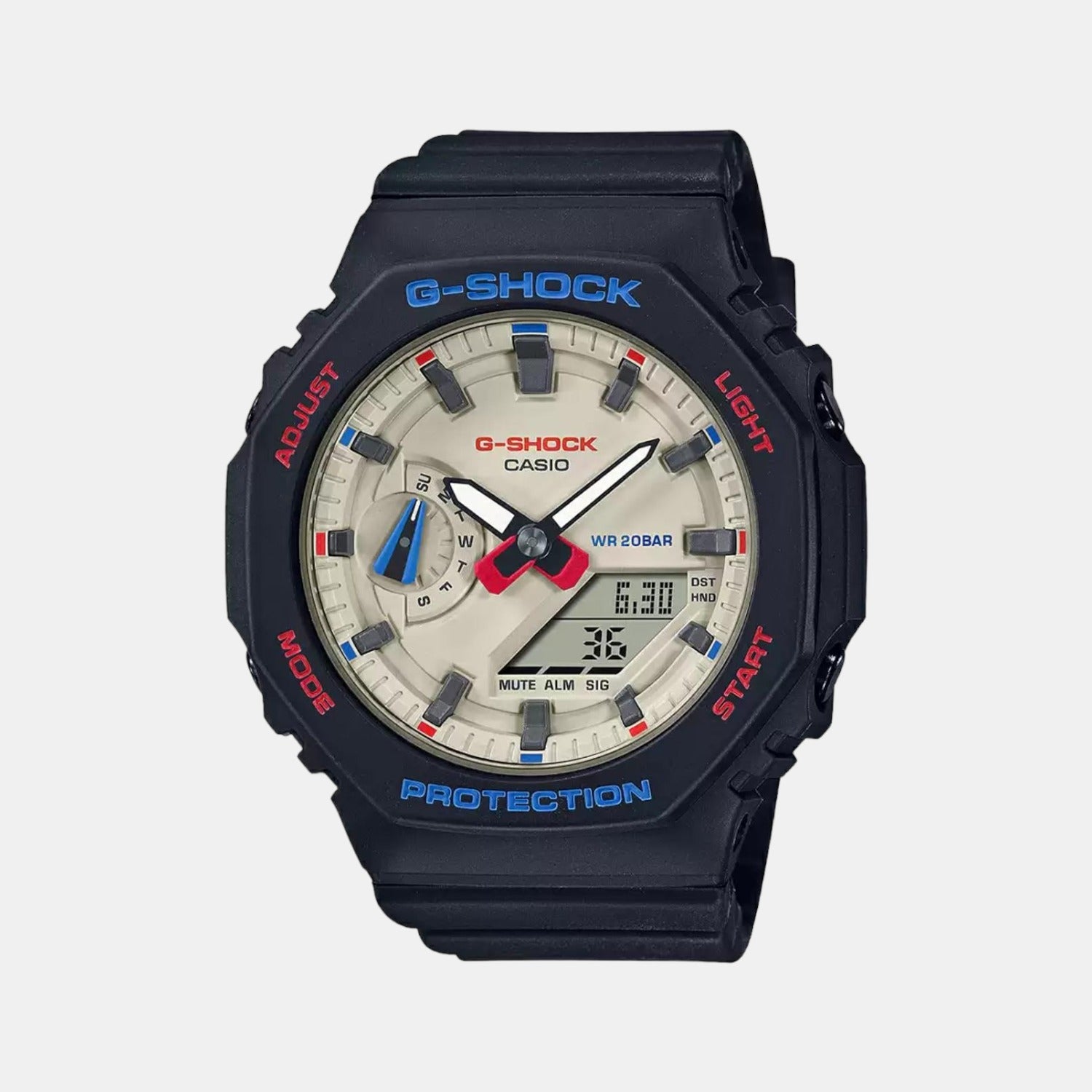 G-Shock Women Quartz White Dial Analog-Digital Stainless Steel Watch G1186