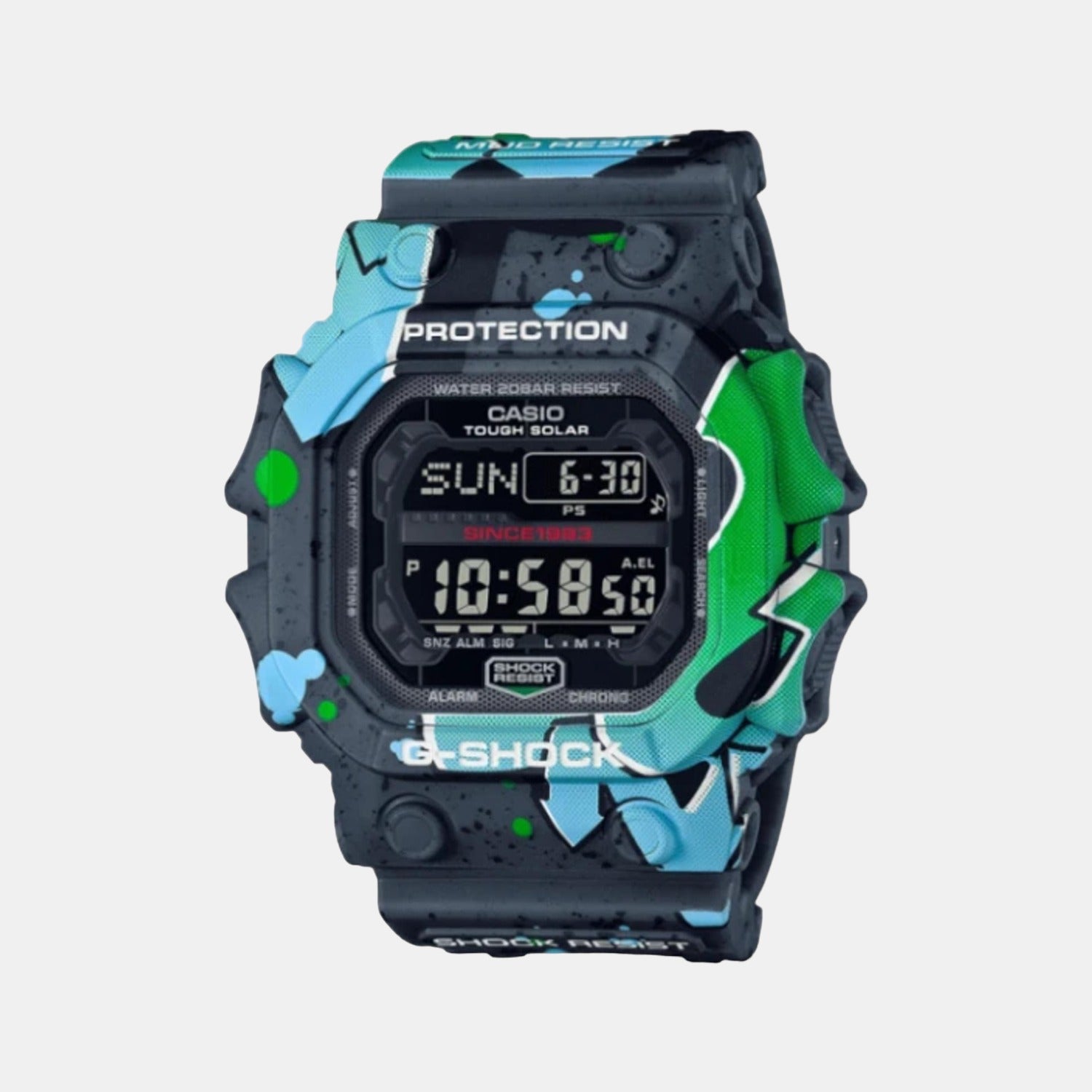G-Shock Men Quartz Black Dial Digital Resin Watch G1296