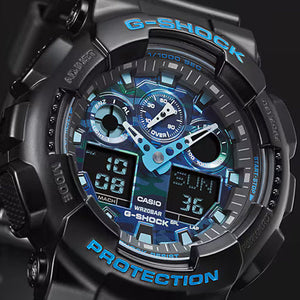Casio G-Shock GA-100 Series Blue Dial Men 51.2mm G1398 GA-100CB-1A