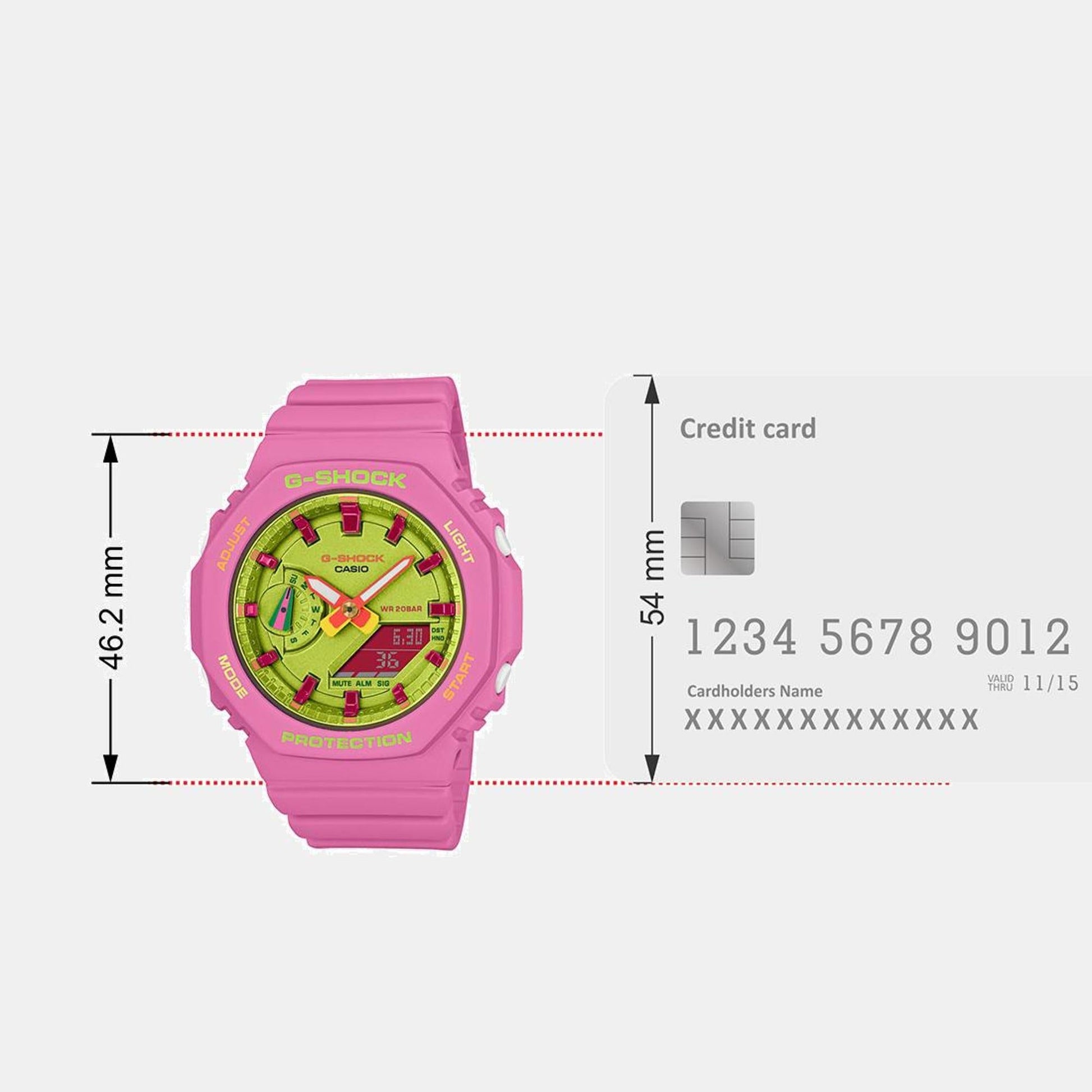G-Shock Women Quartz Green Dial Analog-Digital Resin Watch G1419