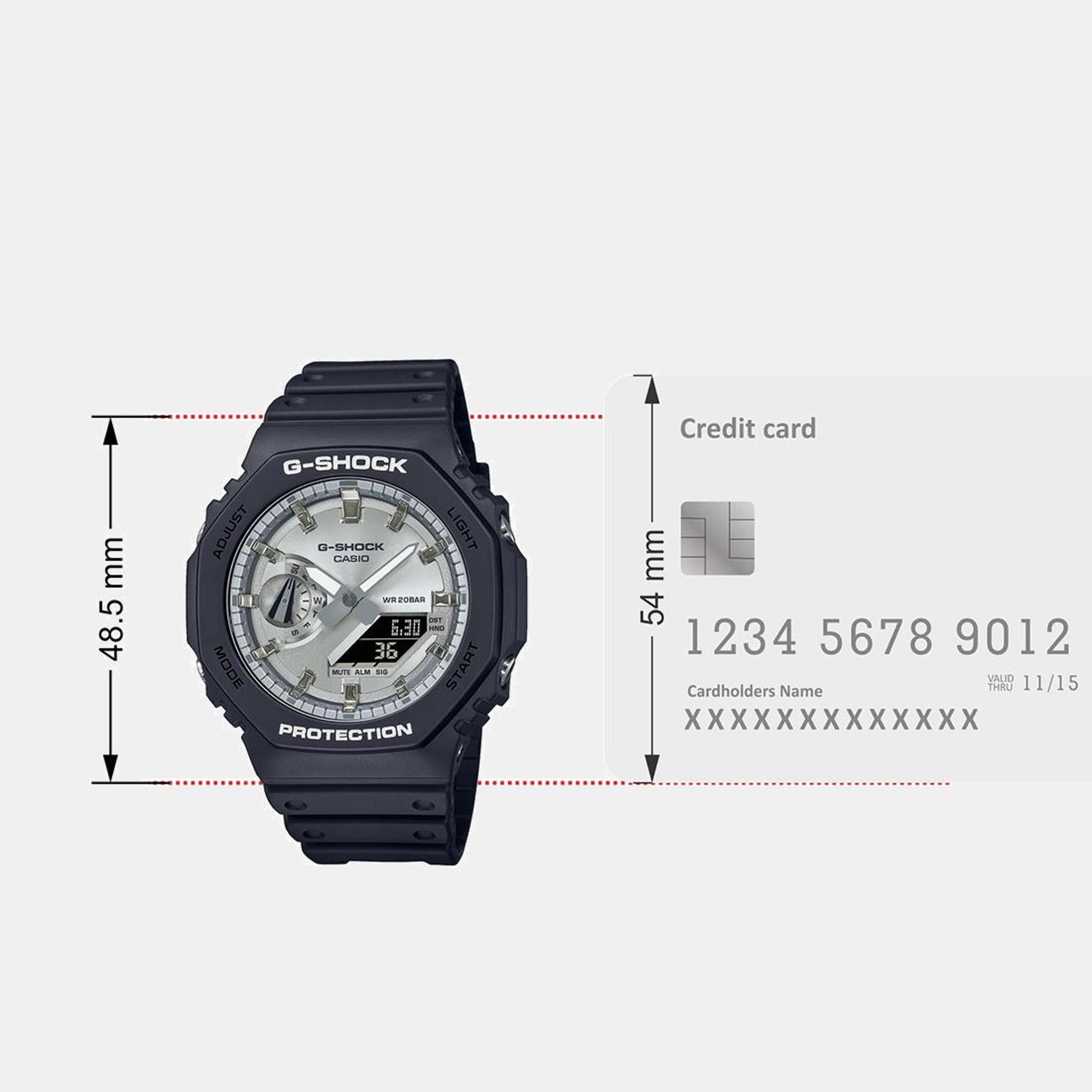G-Shock Men Quartz Silver Dial Analog-Digital Resin Watch G1454