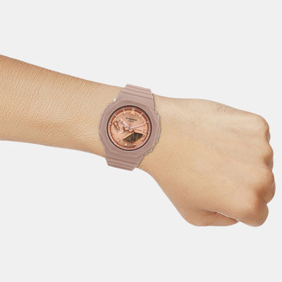 G-Shock Women Quartz Rose Gold Dial Analog-Digital Resin Watch G1460