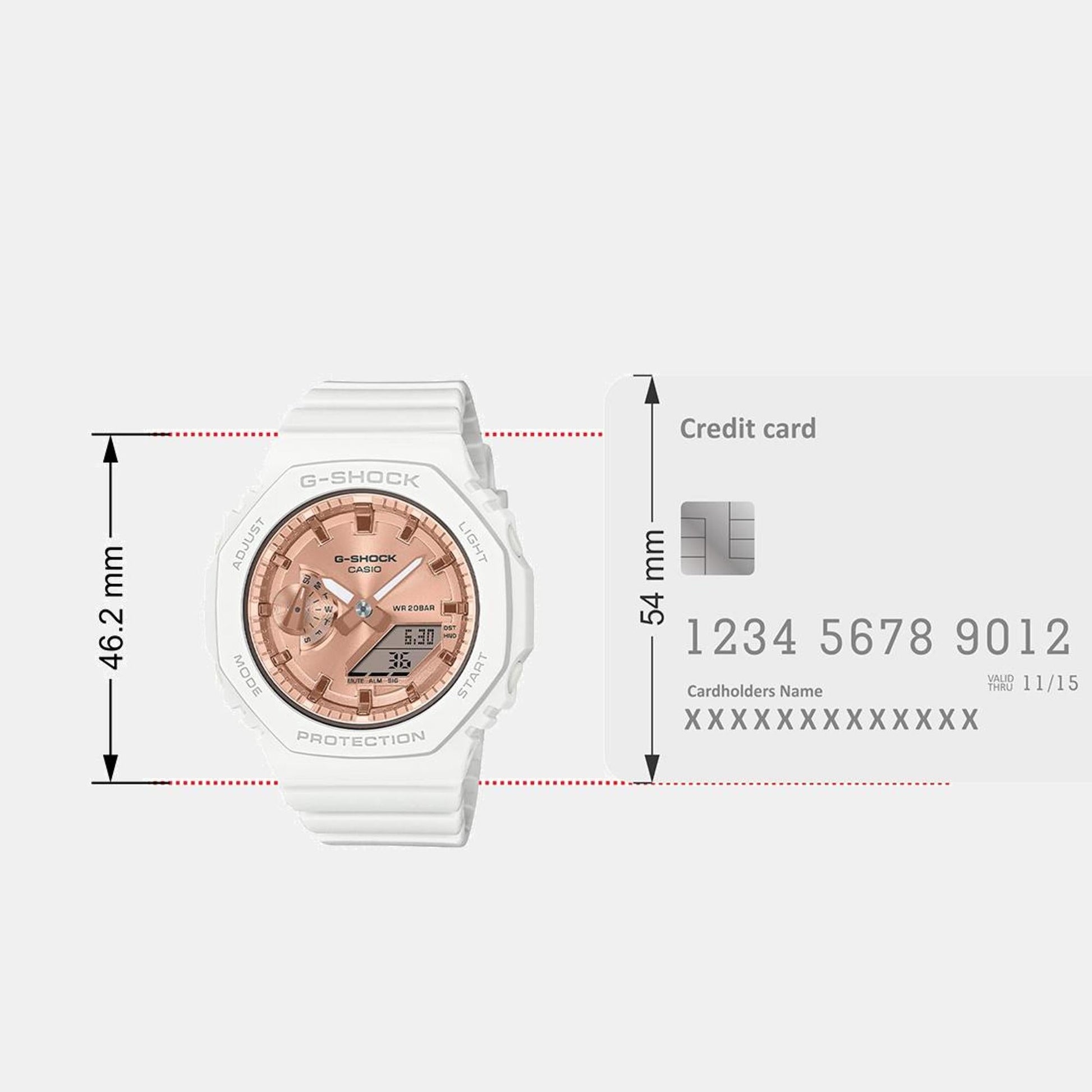 G-Shock Women Quartz Rose Gold Dial Analog-Digital Resin Watch G1461