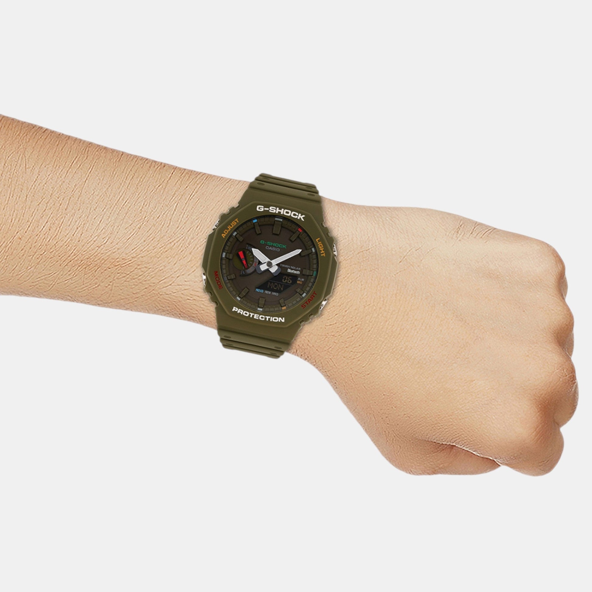 G-Shock Men Quartz Green Dial Analog-Digital Resin Watch G1477