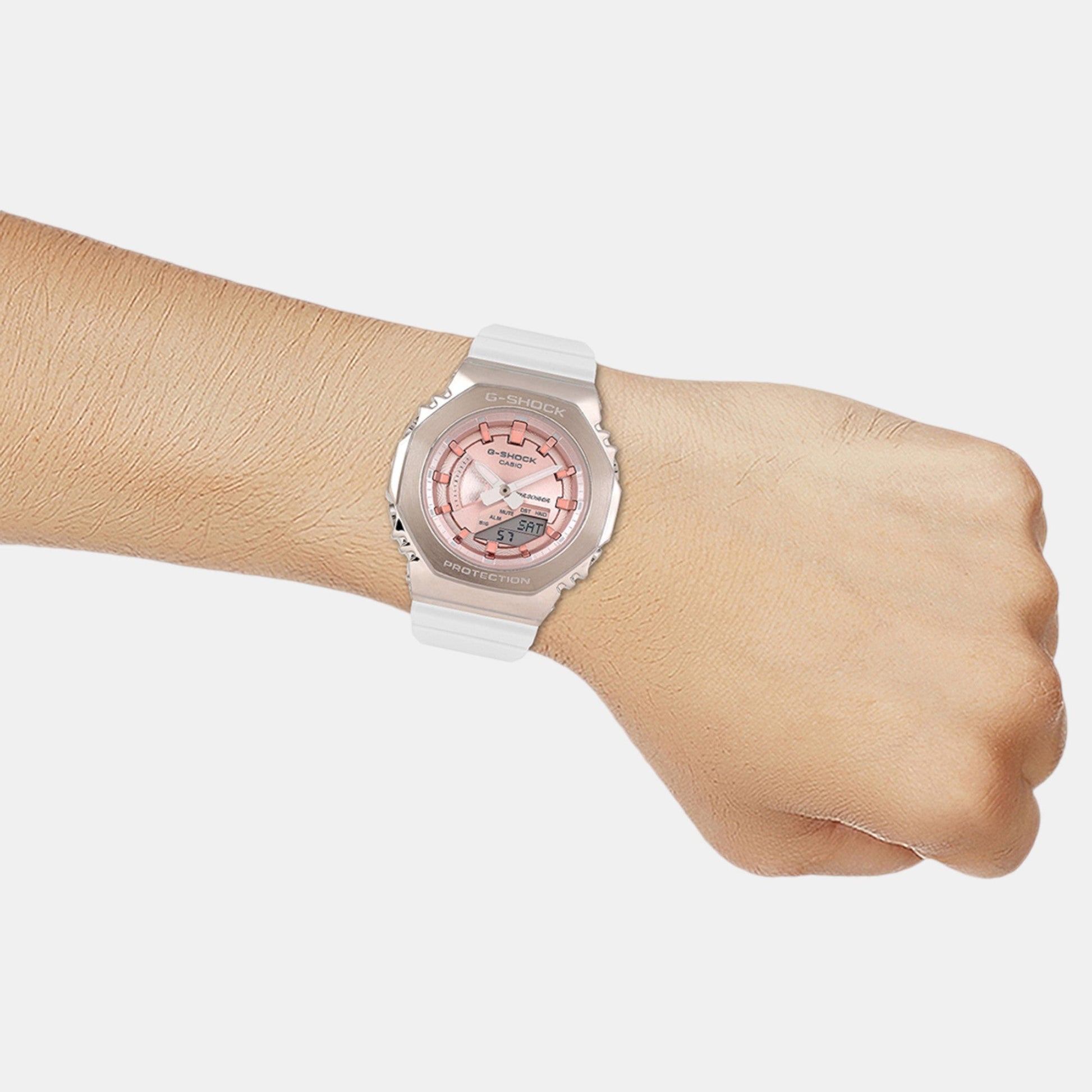 G-Shock Women Quartz Rose Gold Dial Analog-Digital Resin Watch G1490