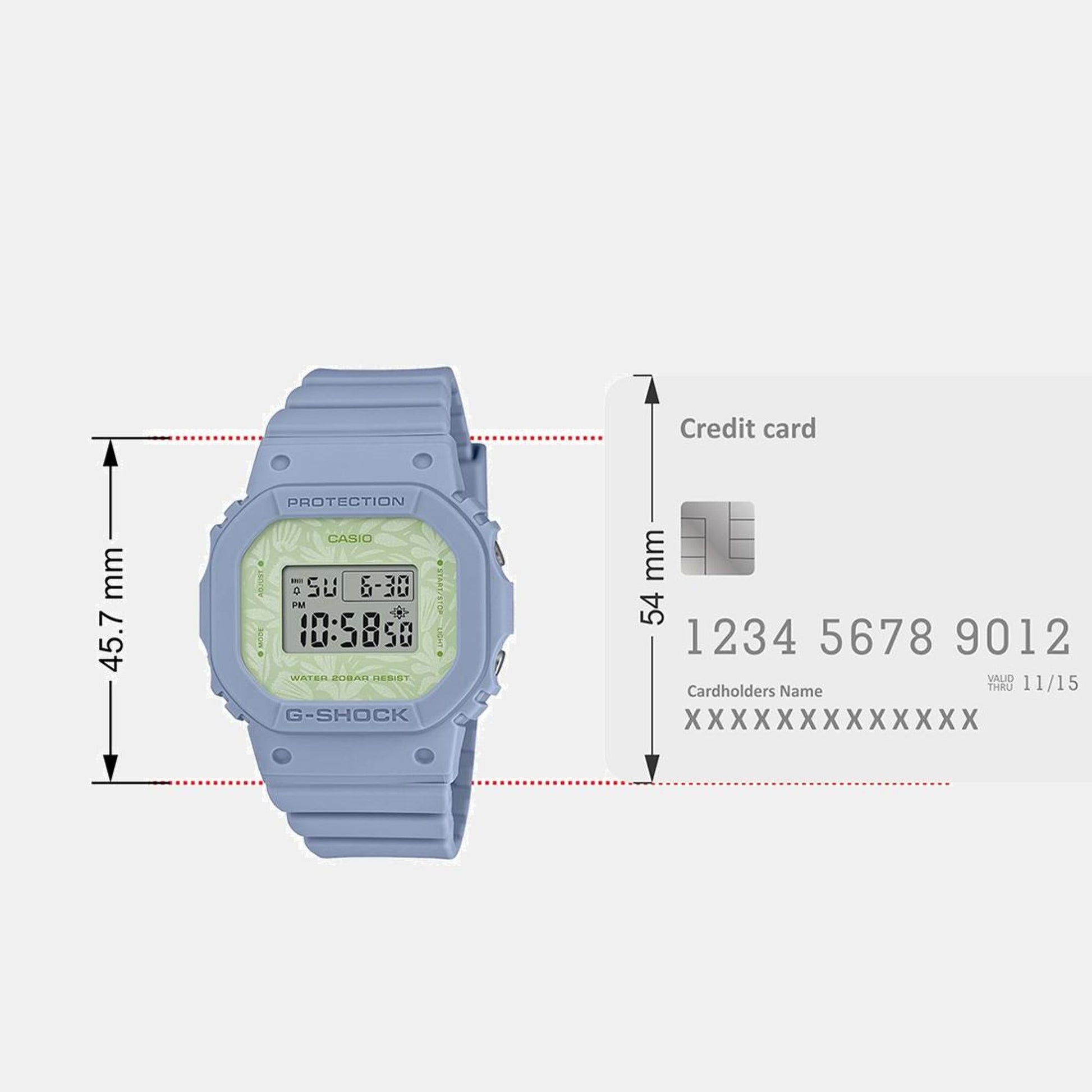 G-Shock Women Quartz Green Dial Digital Resin Watch G1501