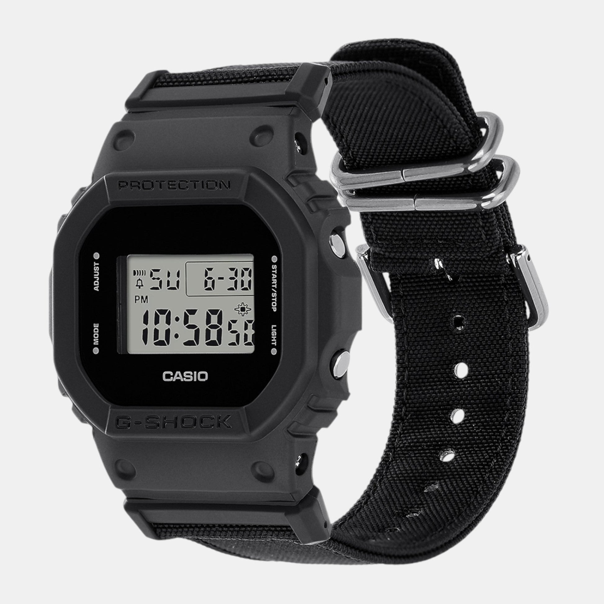 G-Shock Men Quartz Black Dial Digital Fabric Watch G1512
