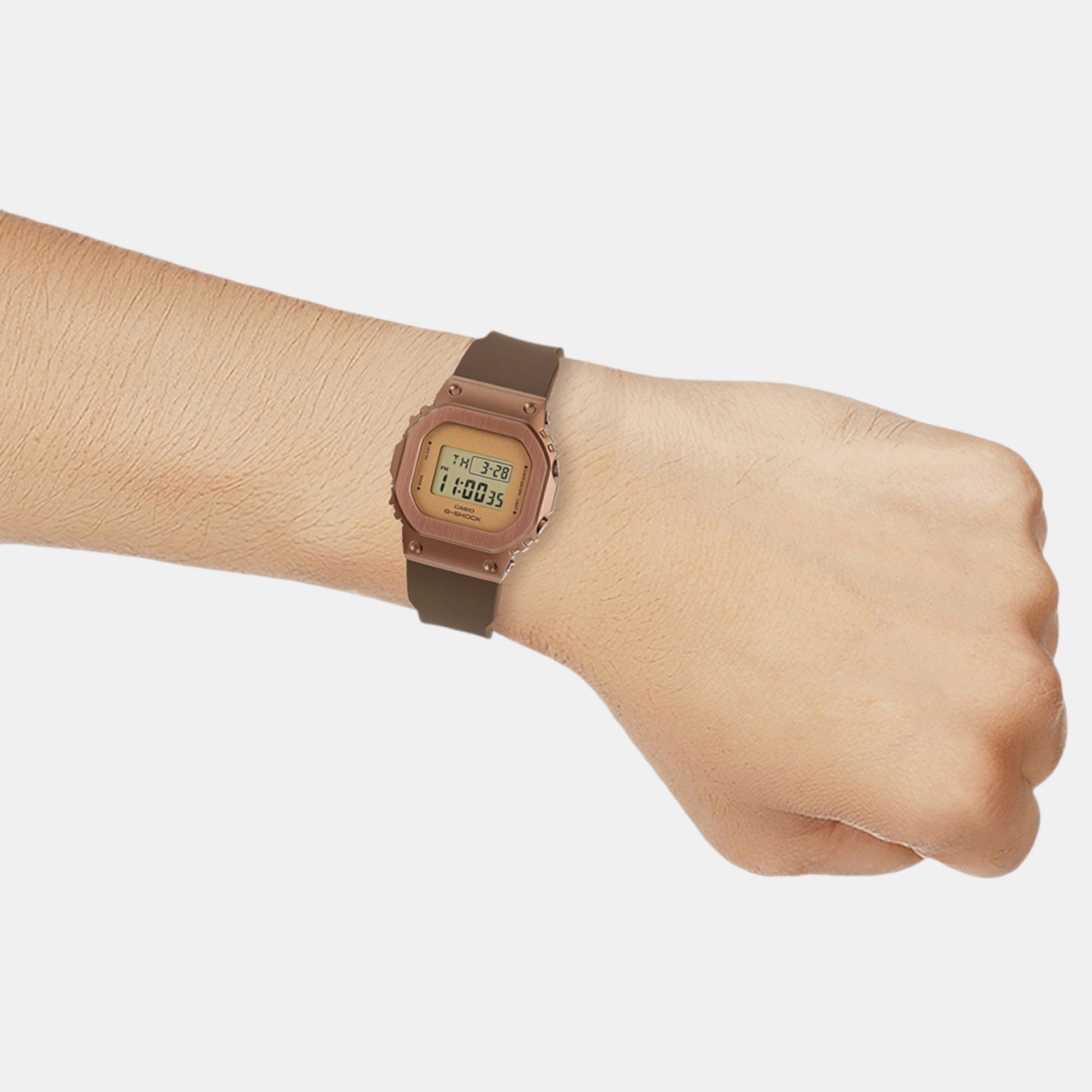 G-Shock Women Quartz Rose Gold Dial Digital Resin Watch G1534
