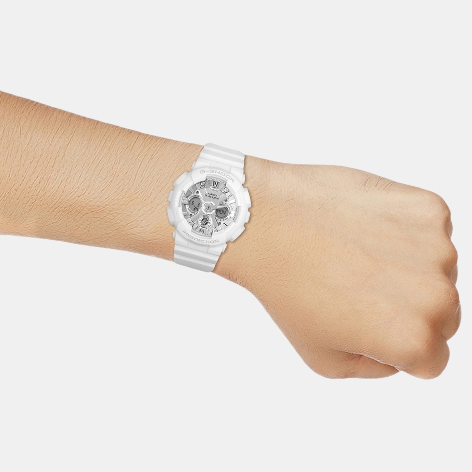 G-Shock Women Quartz White Dial Analog-Digital Resin Watch G1561