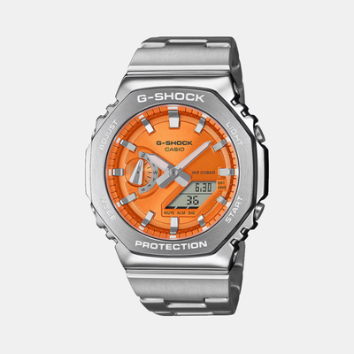 G-Shock Men Quartz Orange Dial Analog-Digital Stainless Steel Watch G1610