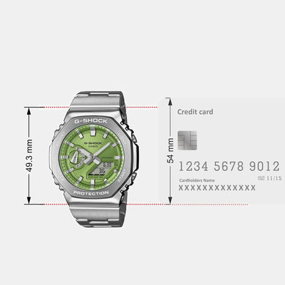 G-Shock Men Quartz Green Dial Analog-Digital Stainless Steel Watch G1611