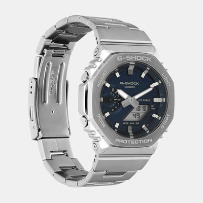 G-Shock Men Quartz Blue Dial Analog-Digital Stainless Steel Watch G1614