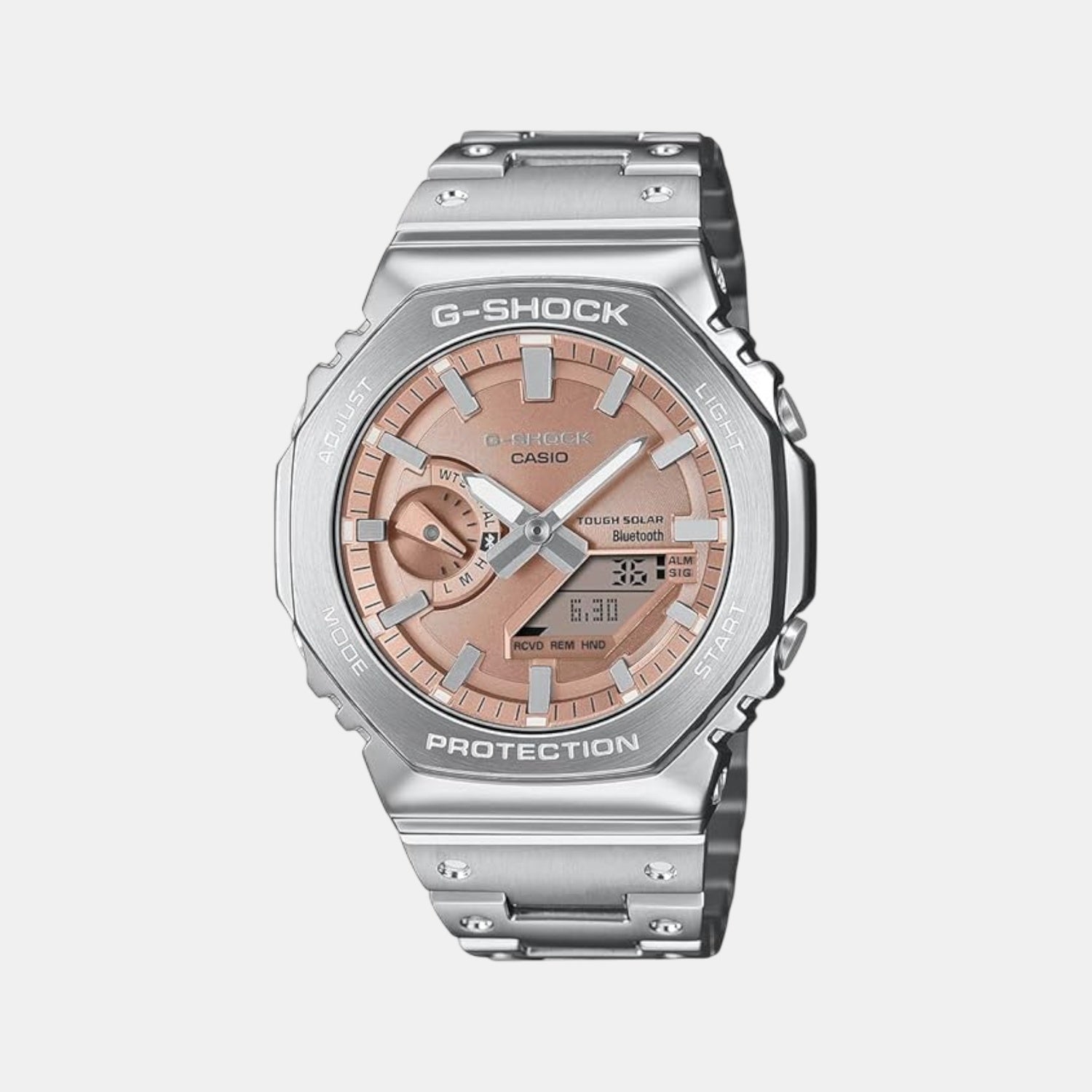 G-Shock Men Quartz Orange Dial Analog-Digital Stainless Steel Watch G1629