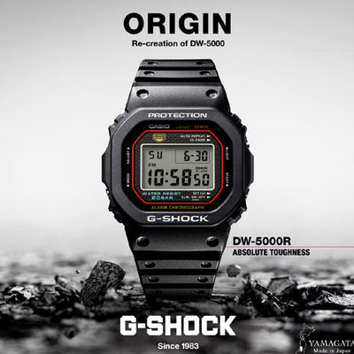 Casio G-Shock Re-creating the original design of the first G-SHOCK 5000 Series Black Dial Men 42.3mm G1660 DW-5000R-1A