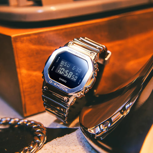 Casio G-Shock FINE METALLIC Series G-STEEL 5600 Series Black Dial Men 43.2mm G1666 GM-5600YM-8