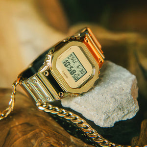 Casio G-Shock FINE METALLIC Series G-STEEL 5600 Series Gold Dial Men 43.2mm G1667 GM-5600YMG-9