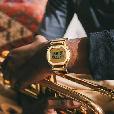 Casio G-Shock FINE METALLIC Series G-STEEL 5600 Series Gold Dial Men 43.2mm G1667 GM-5600YMG-9