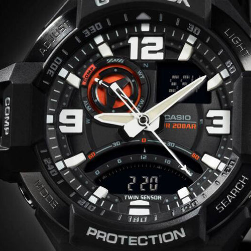 Casio G-Shock Gravitymaster Master Of G - AIR Black Dial Men 52.1mm G435 GA-1000-1A