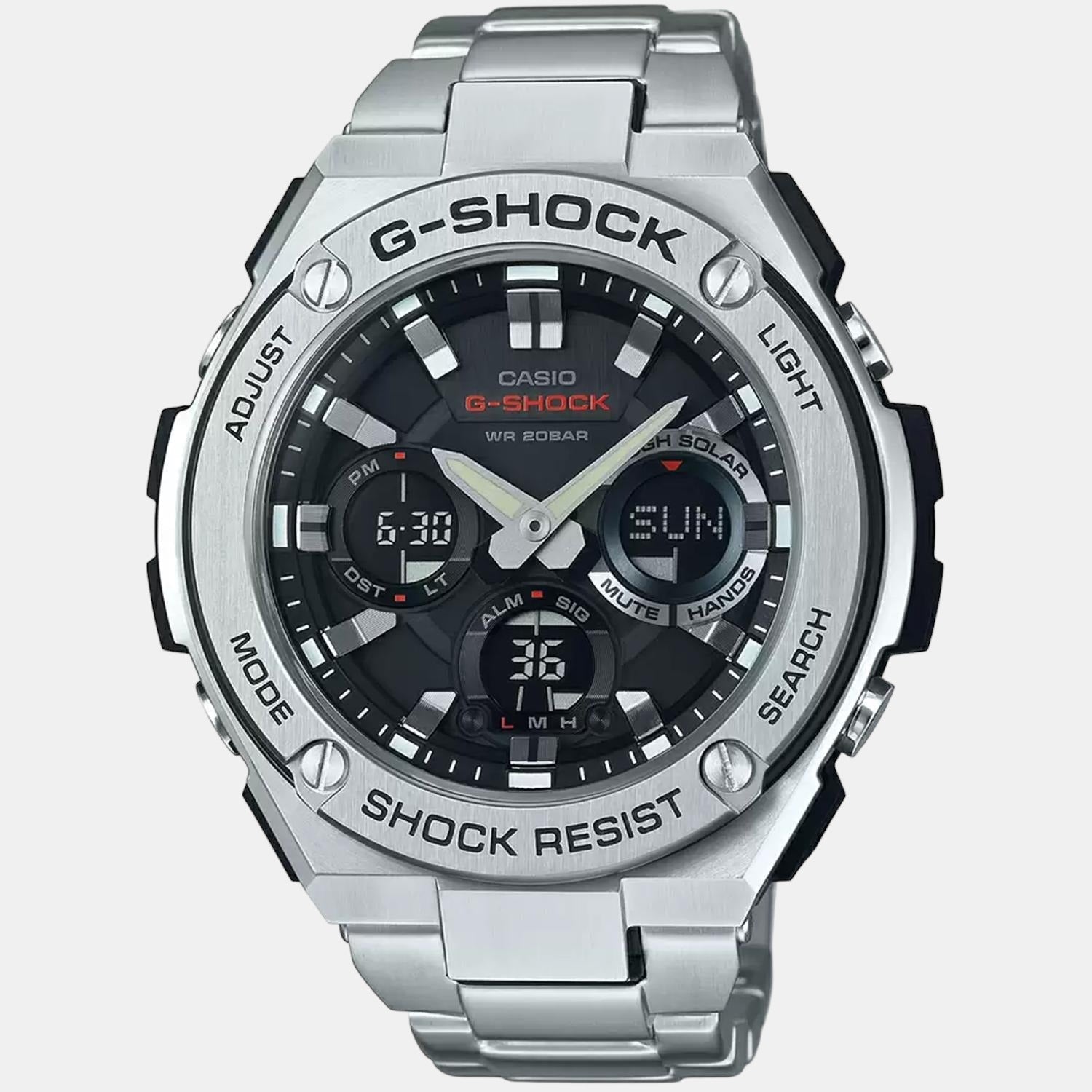 G-Shock Men Quartz Black Dial Analog-Digital Stainless Steel Watch G604
