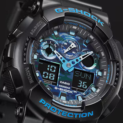 Casio G-Shock GA-100 Series Blue Dial Men 51.2mm G625 GA-100CB-1A