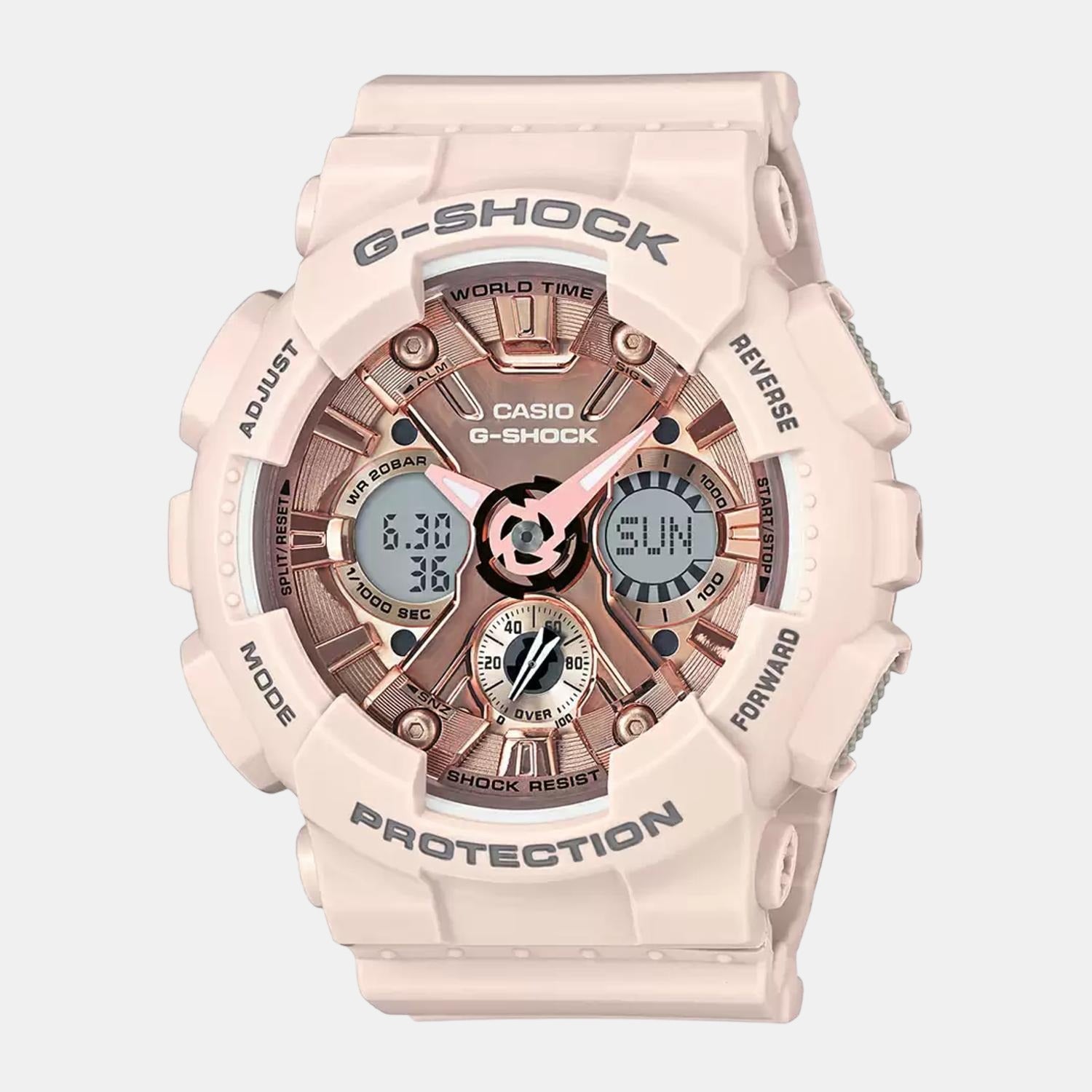 G-Shock Women Quartz Silver Dial Analog-Digital Resin Watch G732