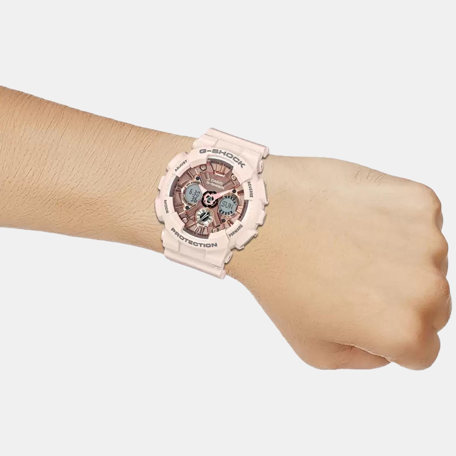G-Shock Women Quartz Silver Dial Analog-Digital Resin Watch G732